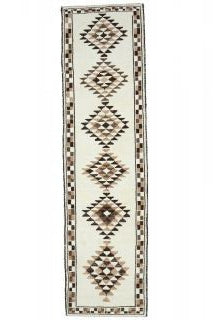 El yapımı vintage yolluk 91x338 cm oryantal desenli yün - farklı açıdan görünüm