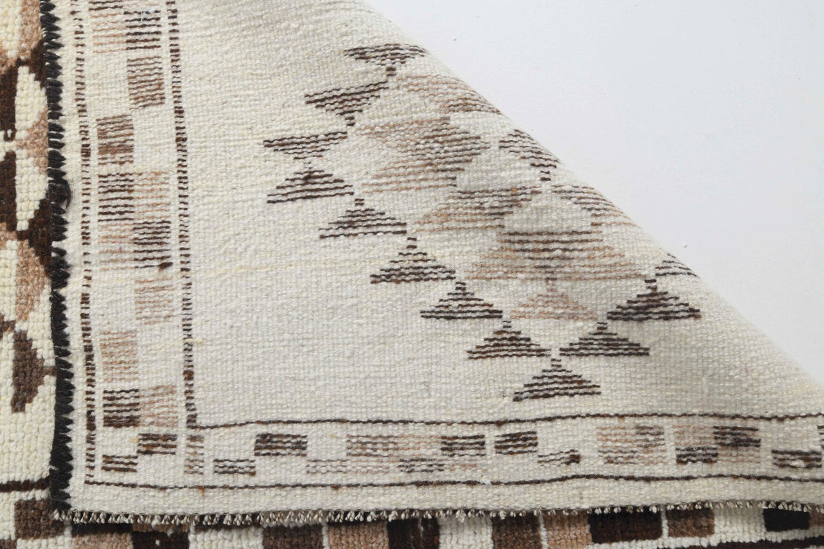 El yapımı vintage yolluk 91x338 cm oryantal desenli yün - üstten görünüm