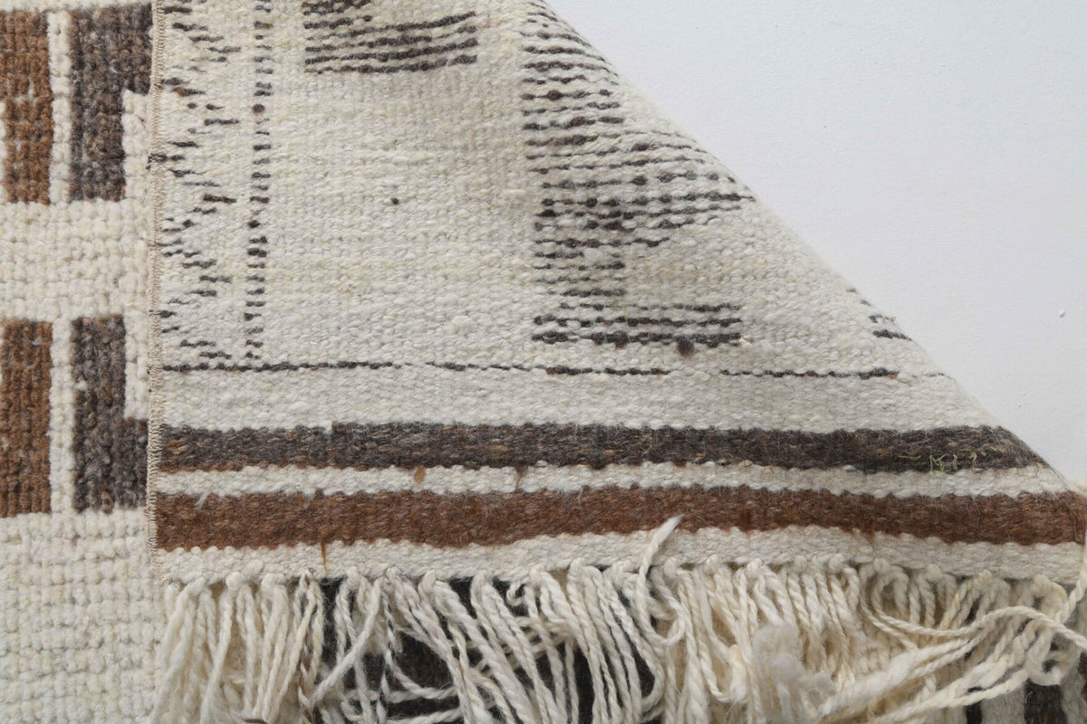El yapımı vintage yolluk 81x300 cm i̇kat desenli yün - farklı açıdan görünüm