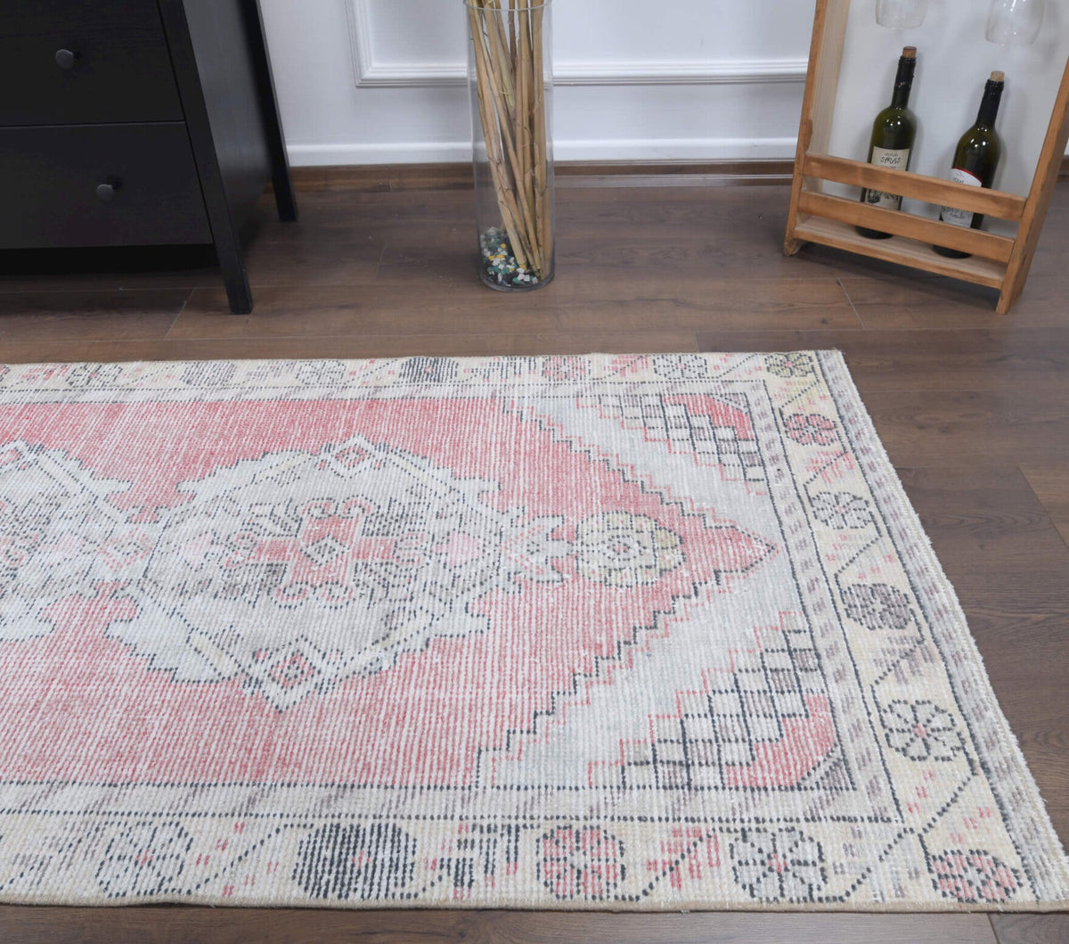 El yapımı vintage yolluk 91x295 cm oryantal desenli yün - mekan görünümü