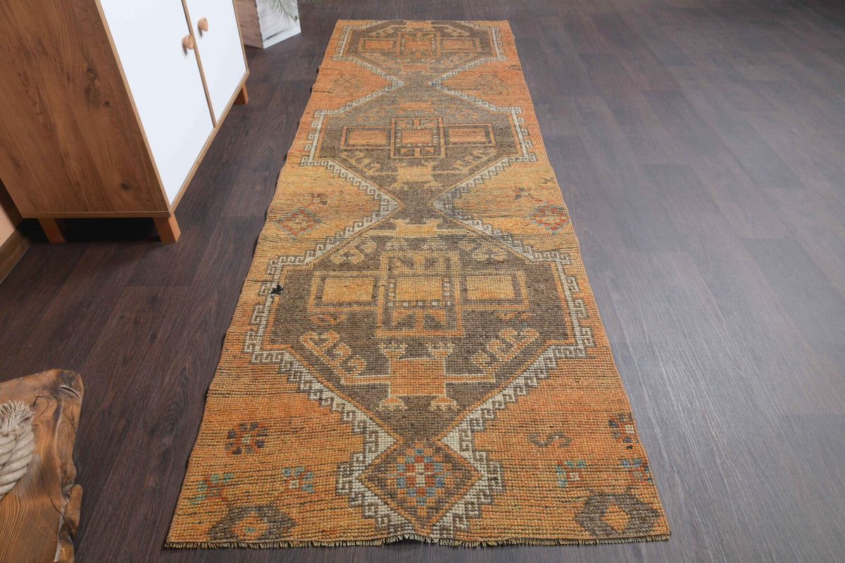 Muted Colored Vintage Runner Rug
