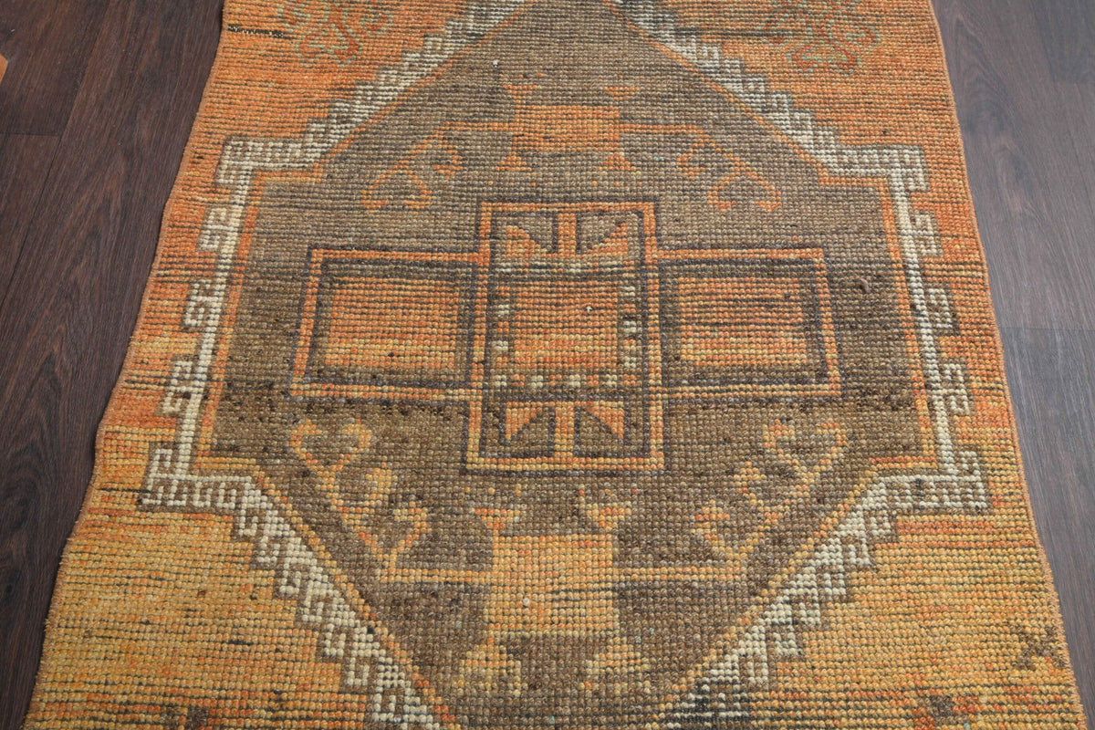 Muted Colored Vintage Runner Rug