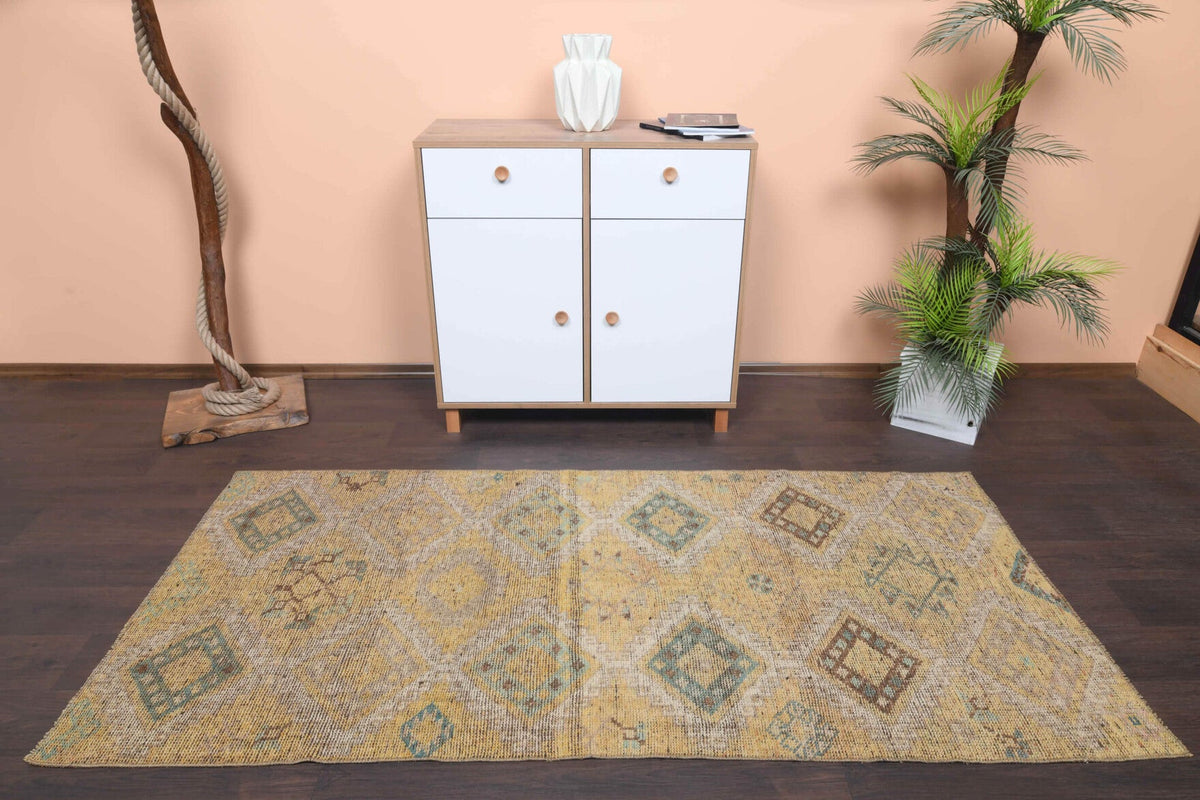 Turkish Vintage Oushak Runner Rug