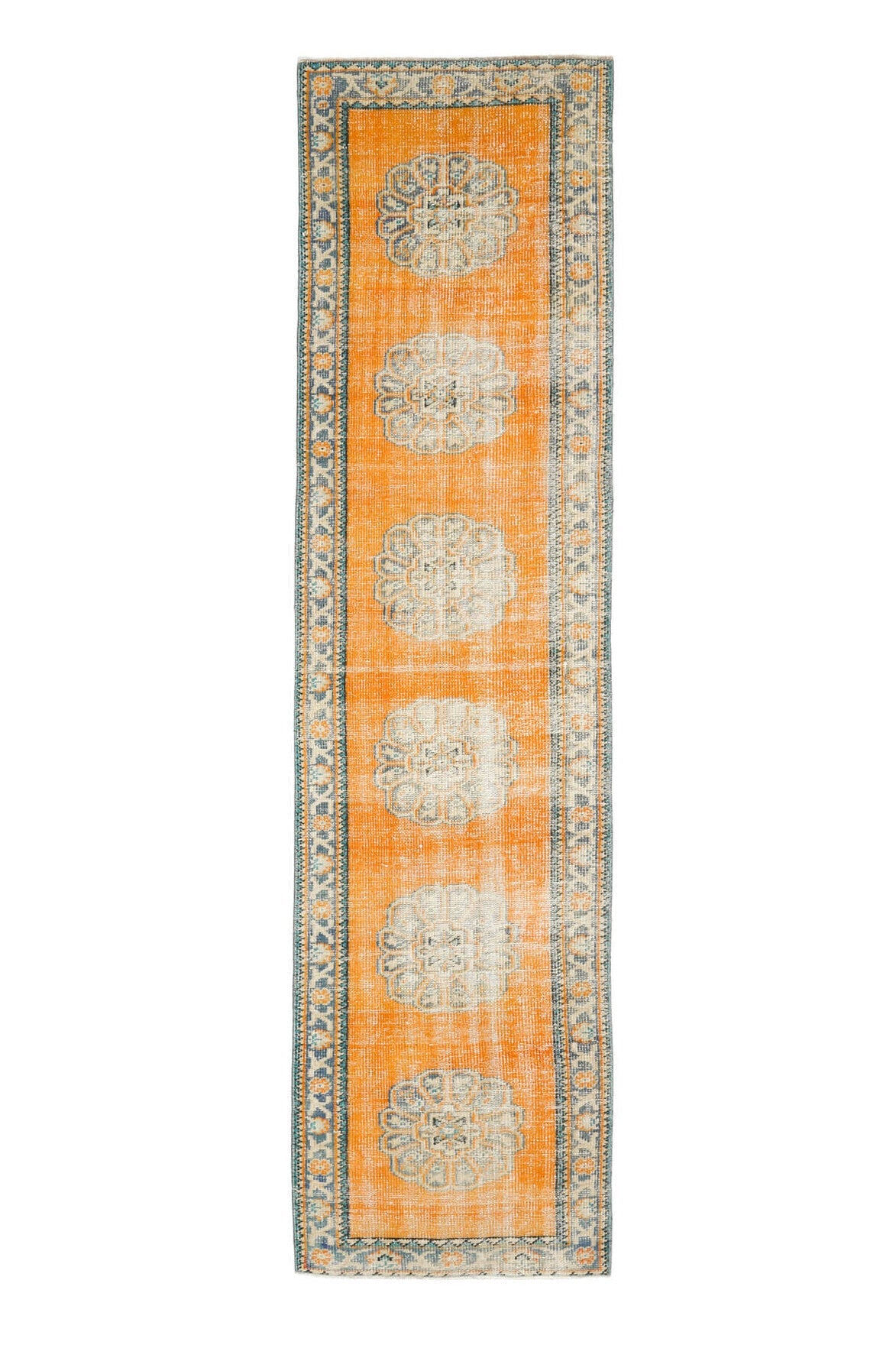 El yapımı vintage yolluk 79x305 cm oryantal desenli yün - farklı açıdan görünüm