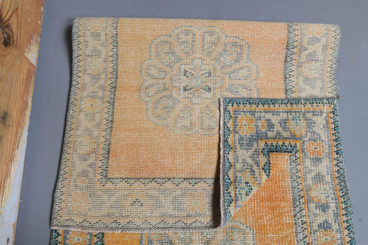 El yapımı vintage yolluk 79x305 cm oryantal desenli yün - mekan görünümü