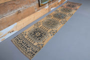 El yapımı vintage yolluk 76x340 cm çiçek desenli desenli yün - detay görünümü