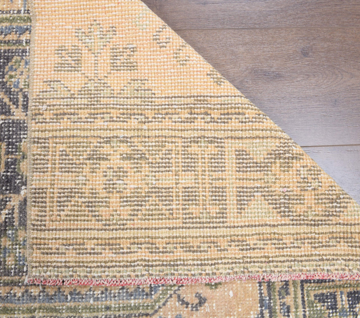 El yapımı vintage yolluk 81x345 cm çiçek desenli desenli yün - desen detayı