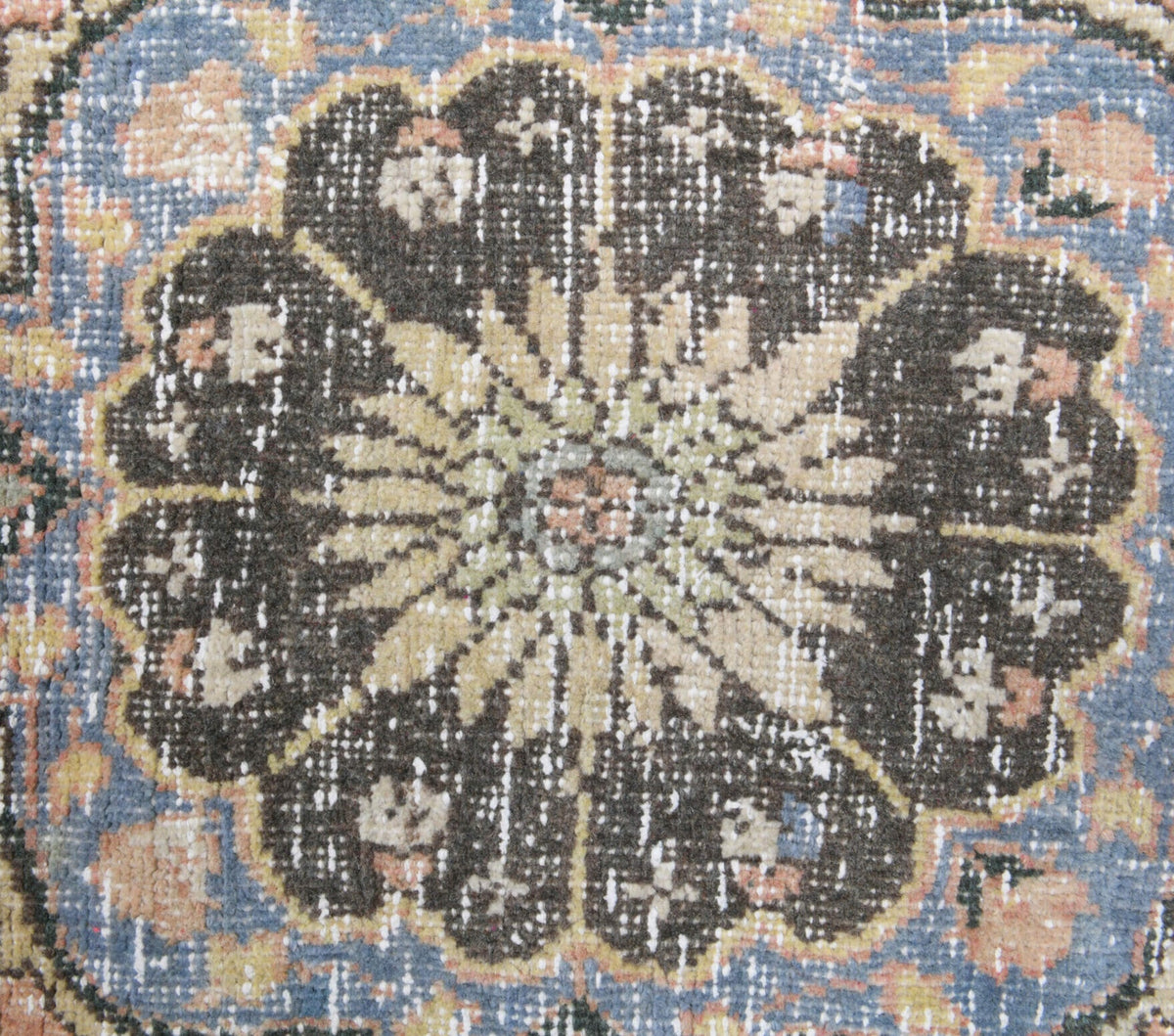 El yapımı vintage yolluk 81x345 cm oryantal desenli yün - üstten görünüm