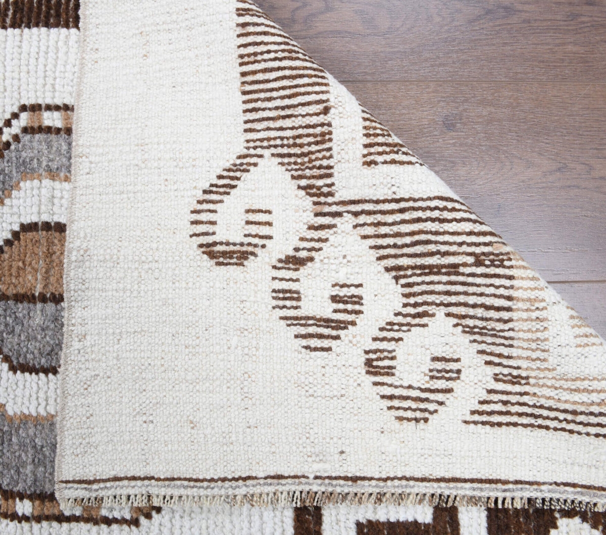 El yapımı vintage yolluk 91x351 cm tribal desenli yün - desen detayı