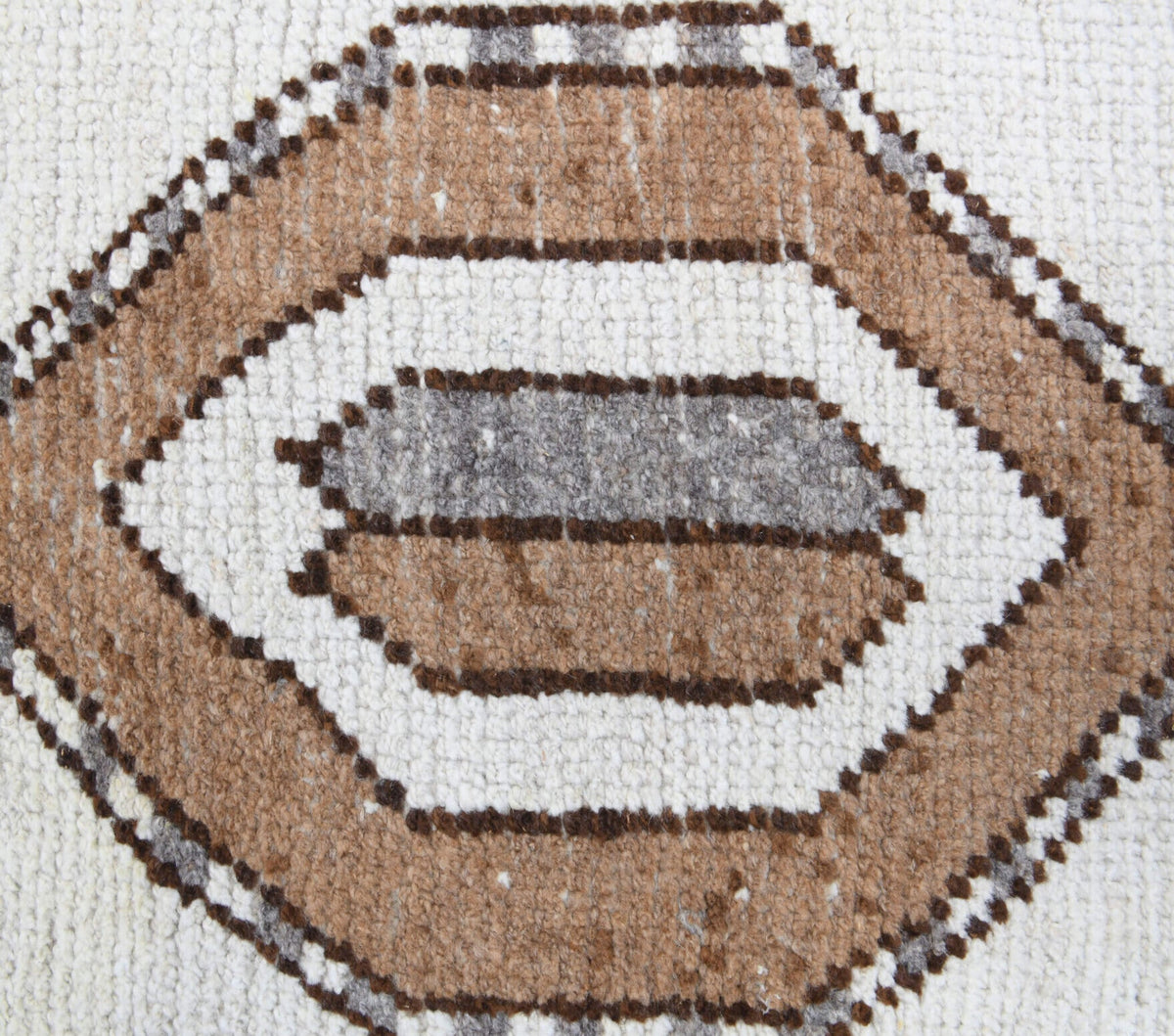 El yapımı vintage yolluk 91x351 cm tribal desenli yün - üstten görünüm