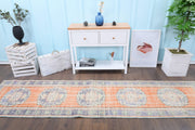 El yapımı vintage yolluk 86x330 cm oryantal desenli yün - detay görünümü