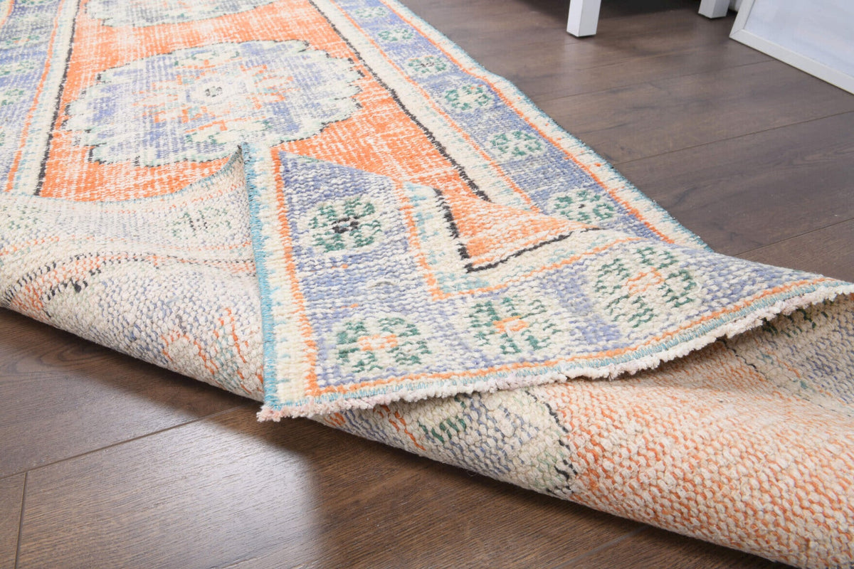 El yapımı vintage yolluk 86x330 cm oryantal desenli yün - açık alan görünümü