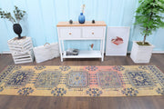 El yapımı vintage yolluk 81x330 cm çiçek desenli desenli yün - detay görünümü