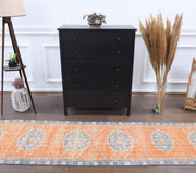 El yapımı vintage yolluk 76x325 cm oryantal desenli yün - detay görünümü