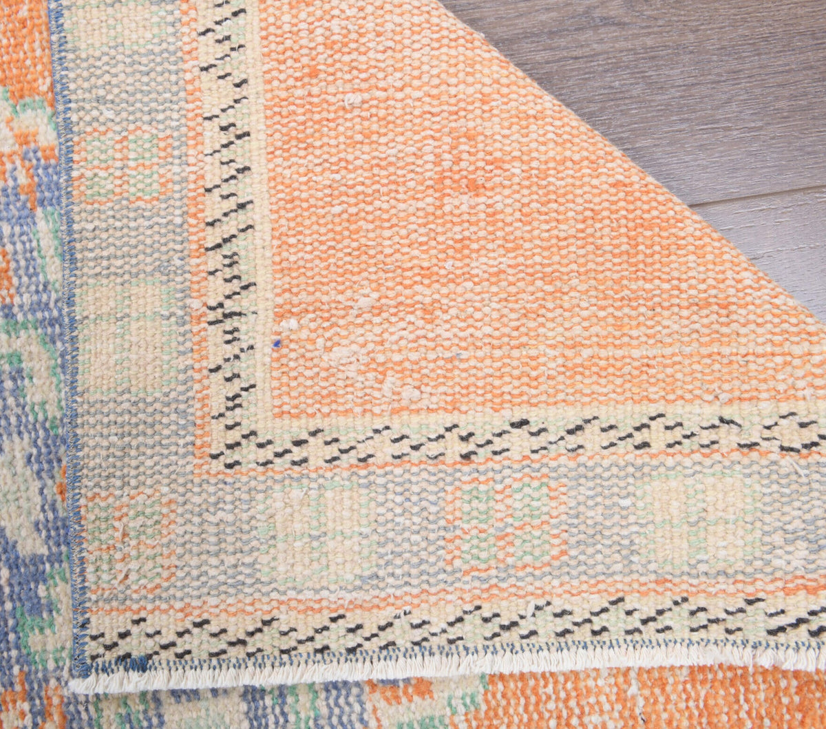El yapımı vintage yolluk 76x325 cm oryantal desenli yün - desen detayı
