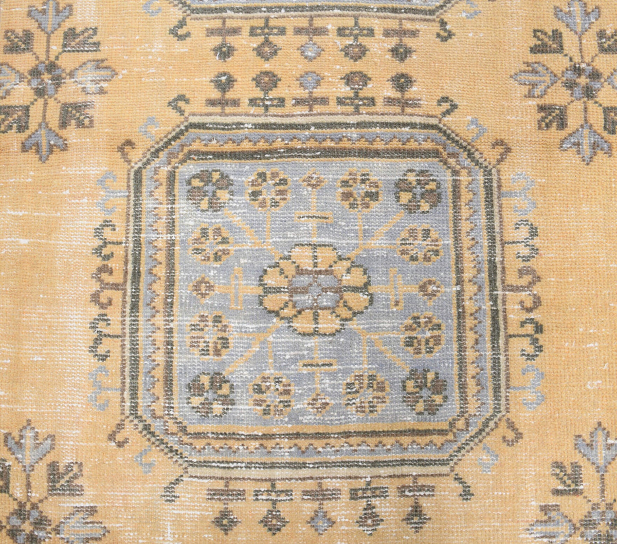 El yapımı vintage yolluk 97x391 cm çiçek desenli desenli yün - mekan görünümü