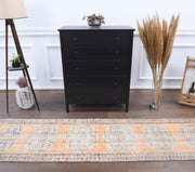 El yapımı vintage yolluk 74x279 cm oryantal desenli yün - detay görünümü