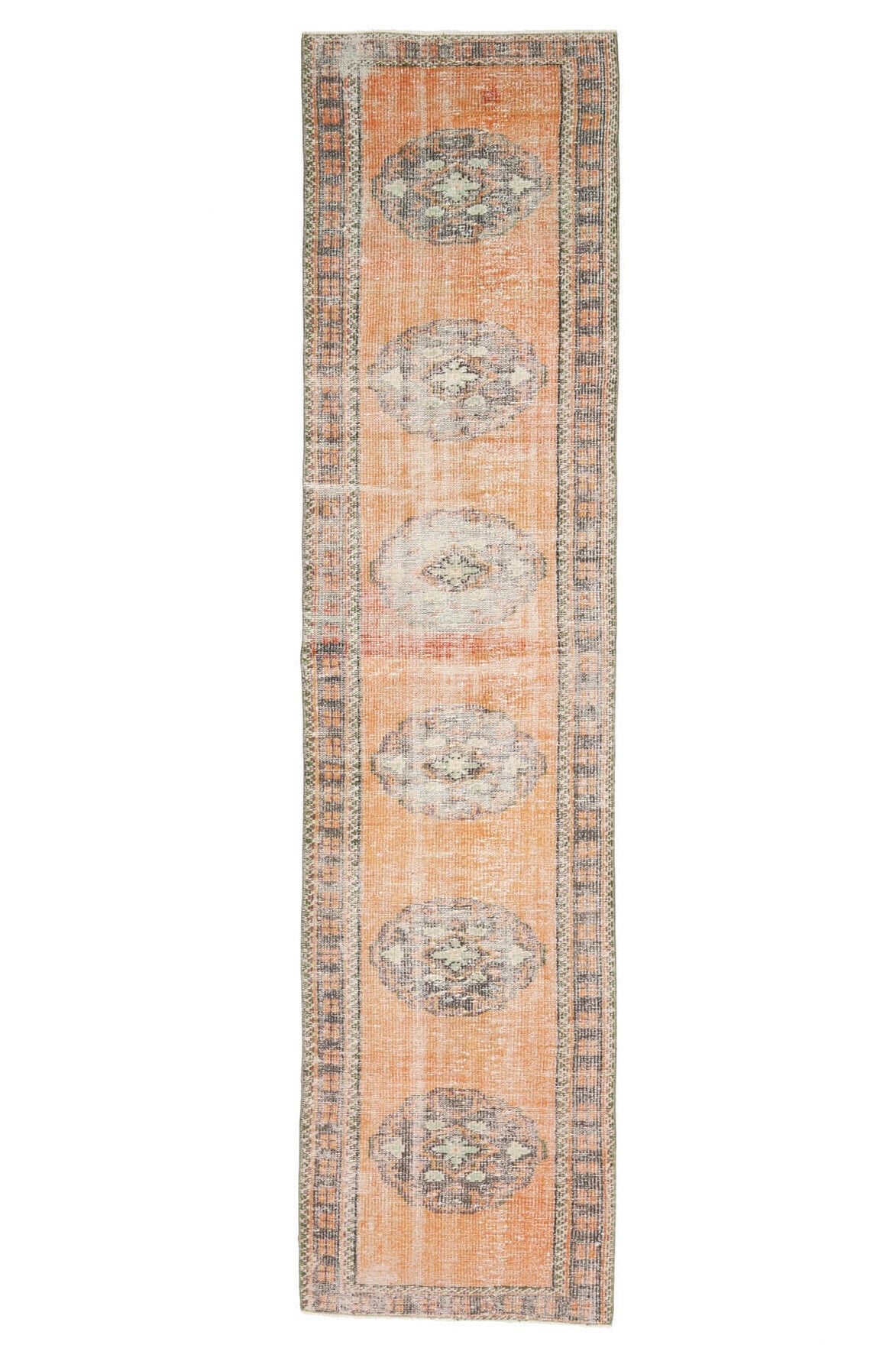 El yapımı vintage yolluk 86x340 cm oryantal desenli yün - mekan görünümü