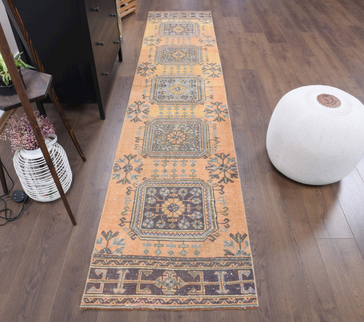 Vintage Oushak Runner Rug