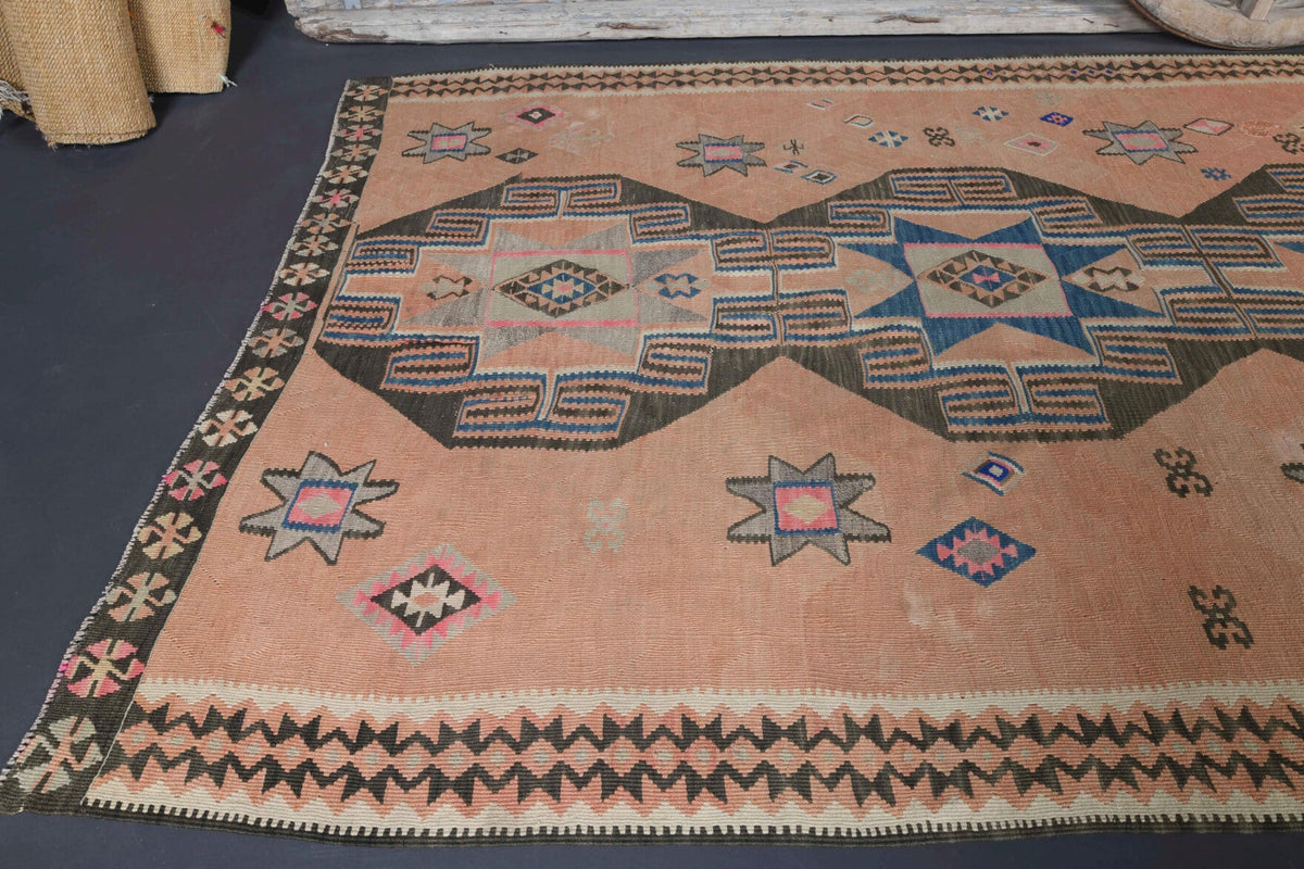 Unique Flatweave Vintage Runner Kilim