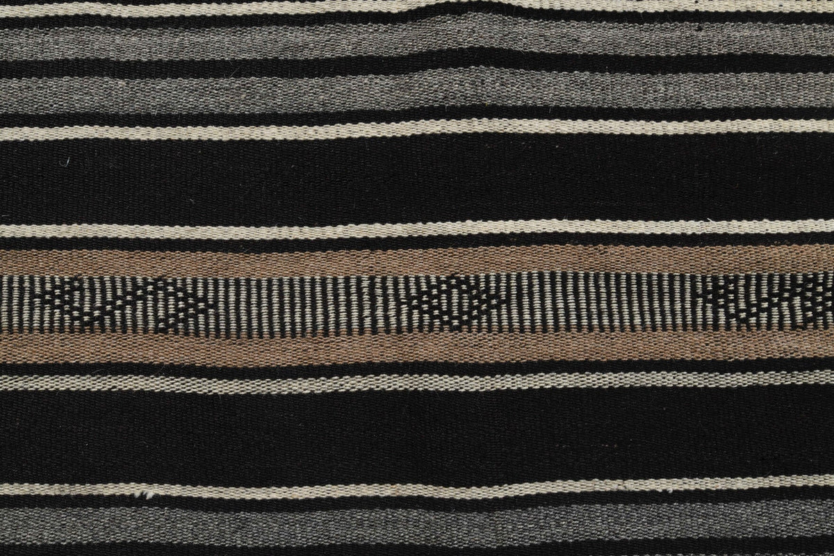 El yapımı vintage yolluk 140x409 cm kilim desenli yün - desen detayı