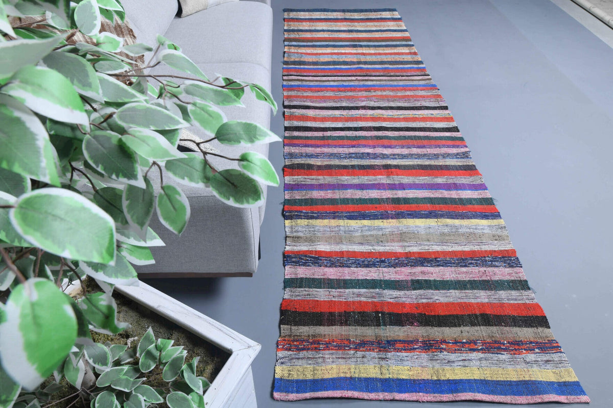 Stiped Colorful Vintage Runner Rug