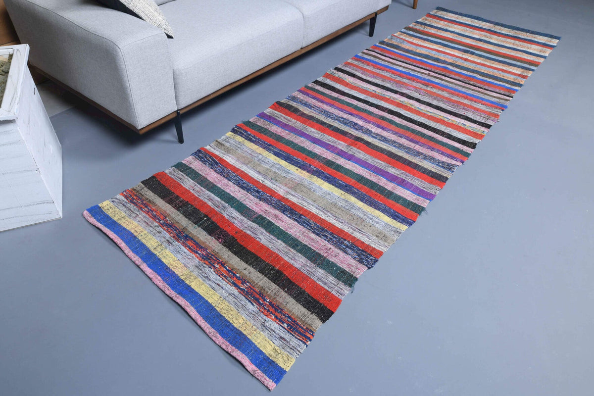 Stiped Colorful Vintage Runner Rug