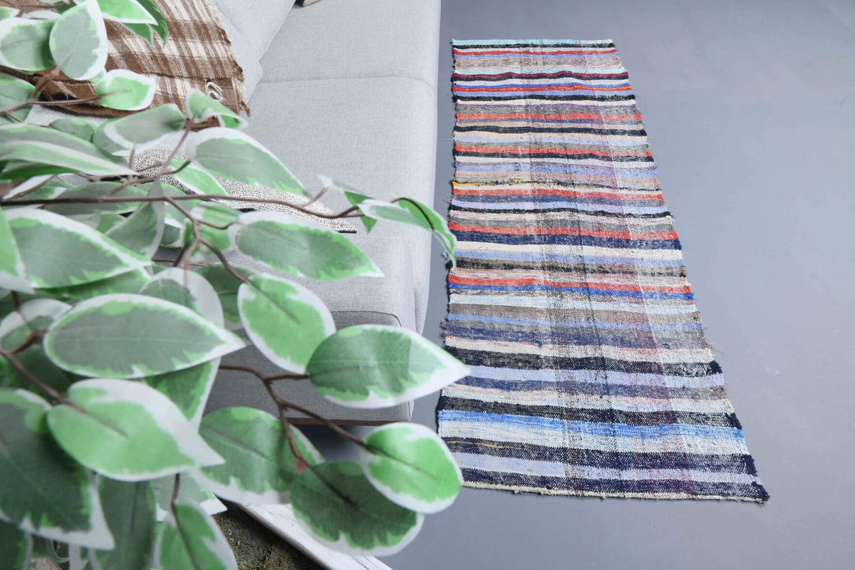 Striped Flatweave Vintage Runner Rug