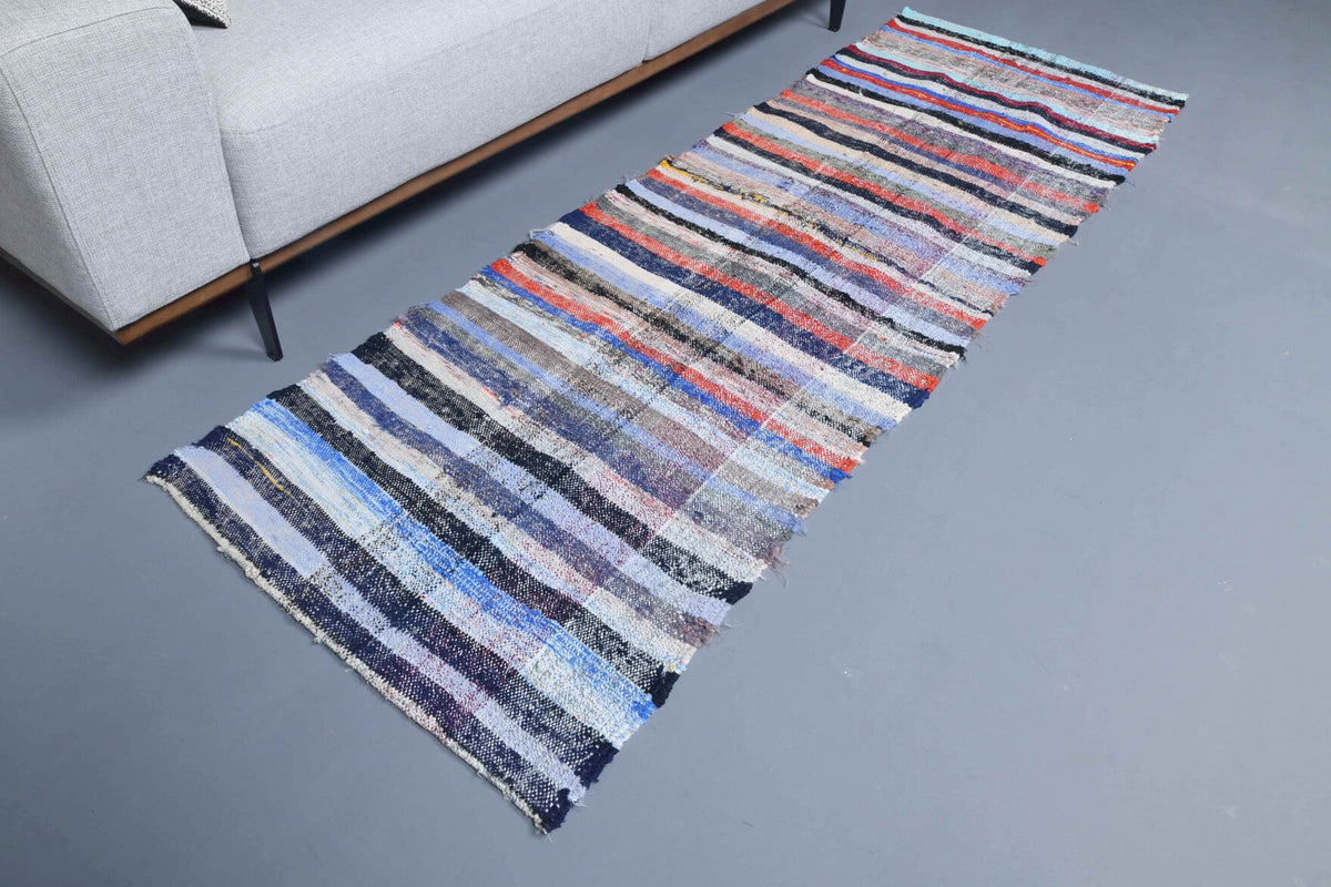 Striped Flatweave Vintage Runner Rug