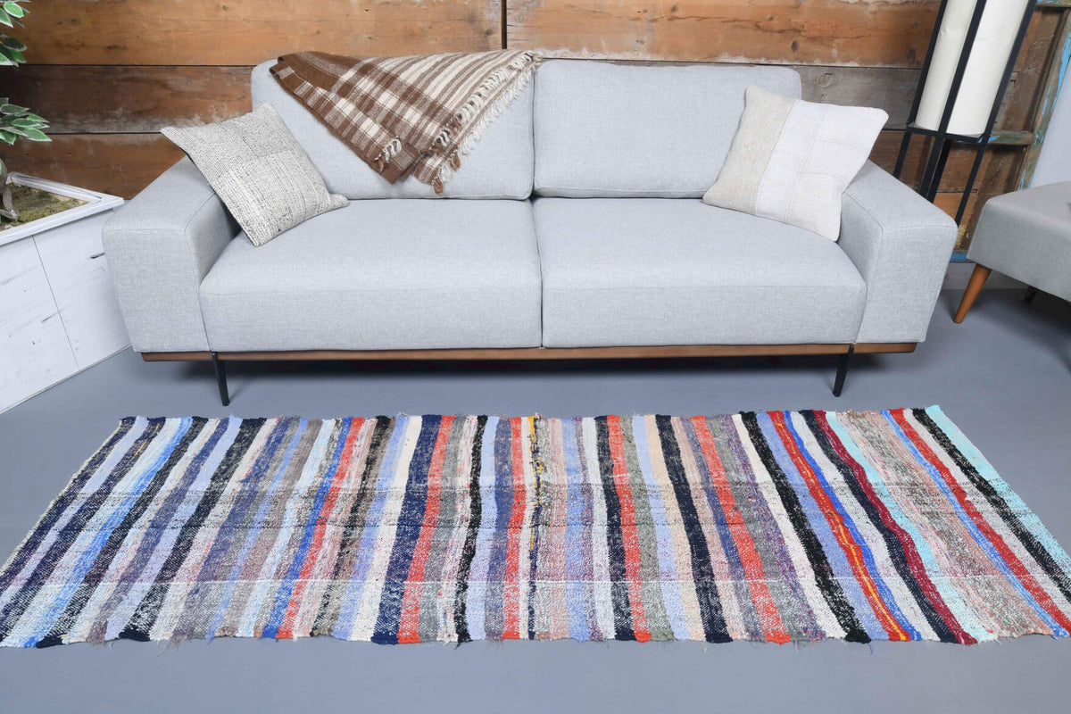 Striped Flatweave Vintage Runner Rug