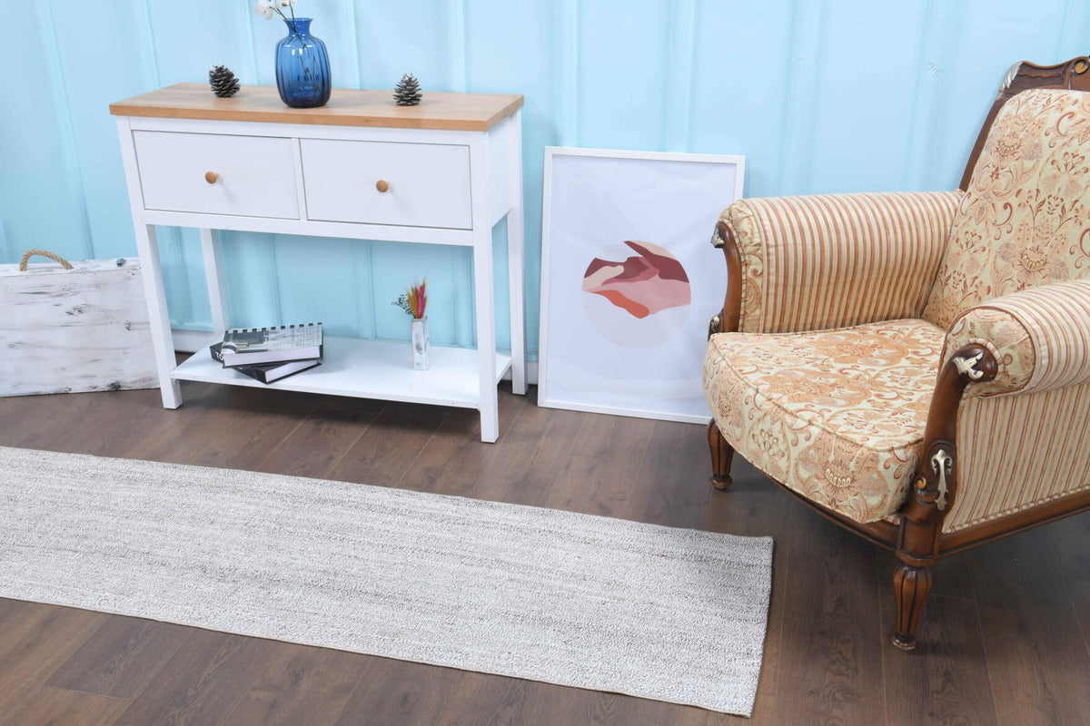 Solid Vintage Flatweave Runner Rug