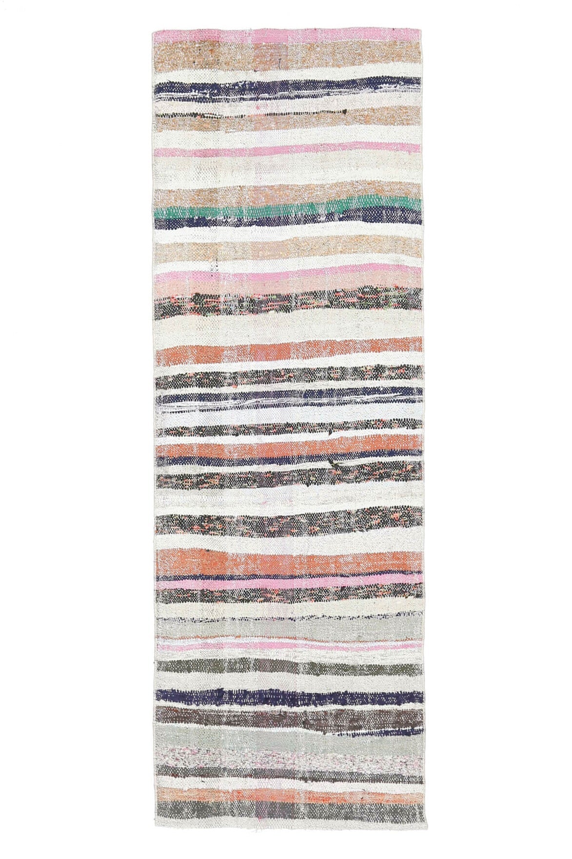 El yapımı vintage yolluk 79x229 cm kilim desenli yün - ışık altında renk detayı