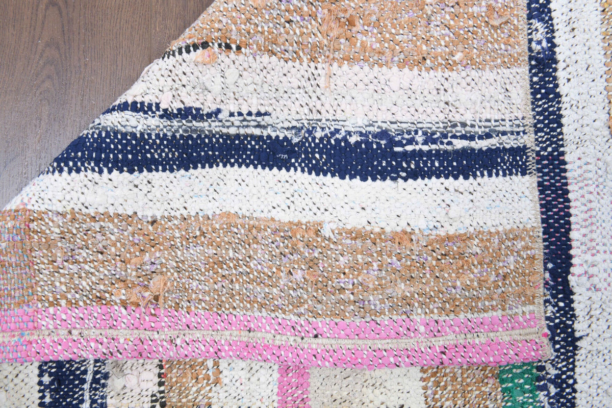 El yapımı vintage yolluk 79x229 cm kilim desenli yün - açık alan görünümü