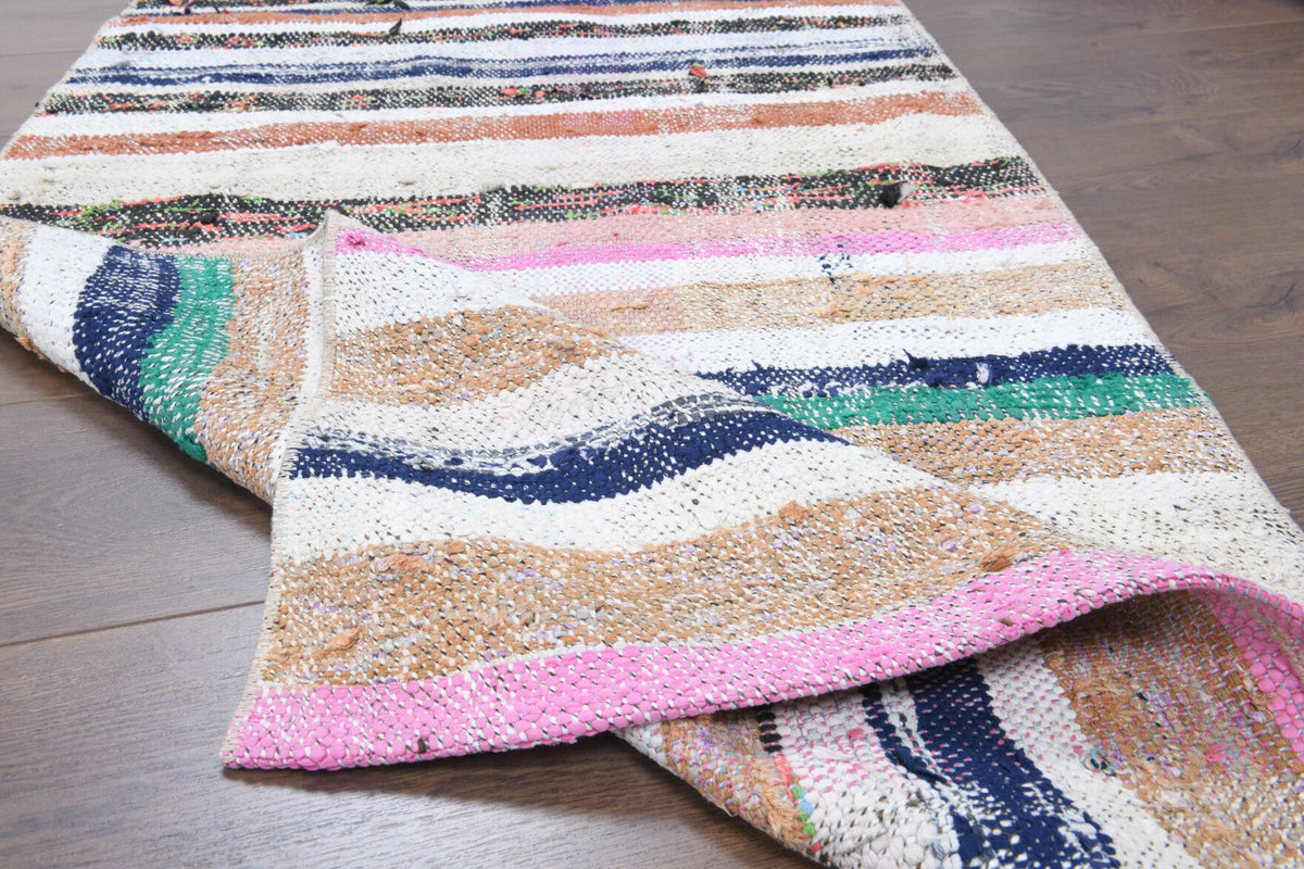 El yapımı vintage yolluk 79x229 cm kilim desenli yün - farklı açıdan görünüm