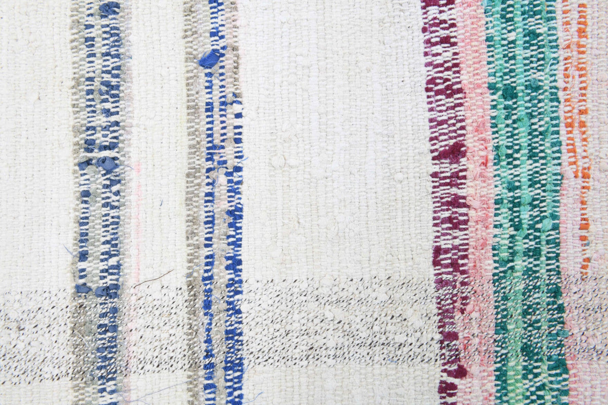 El yapımı vintage yolluk 79x218 cm kilim desenli yün - üstten görünüm