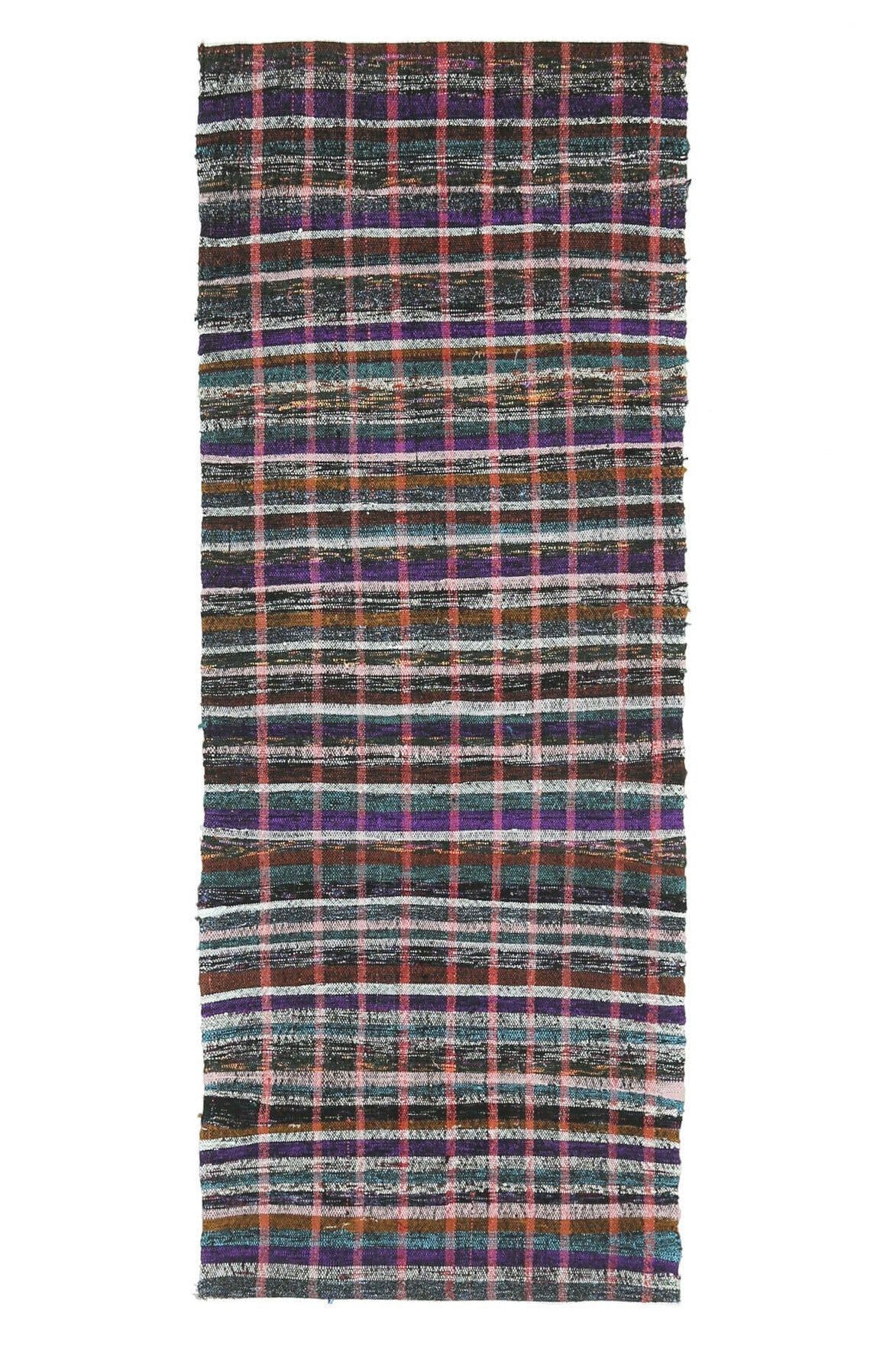 El yapımı vintage yolluk 81x218 cm çizgili desenli yün - mekan görünümü