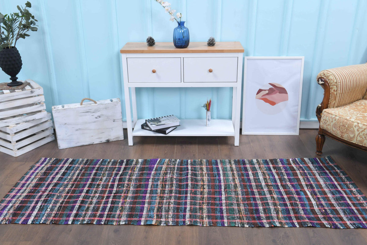 Nomadic Turkish Vintage Kilim Runner Rug