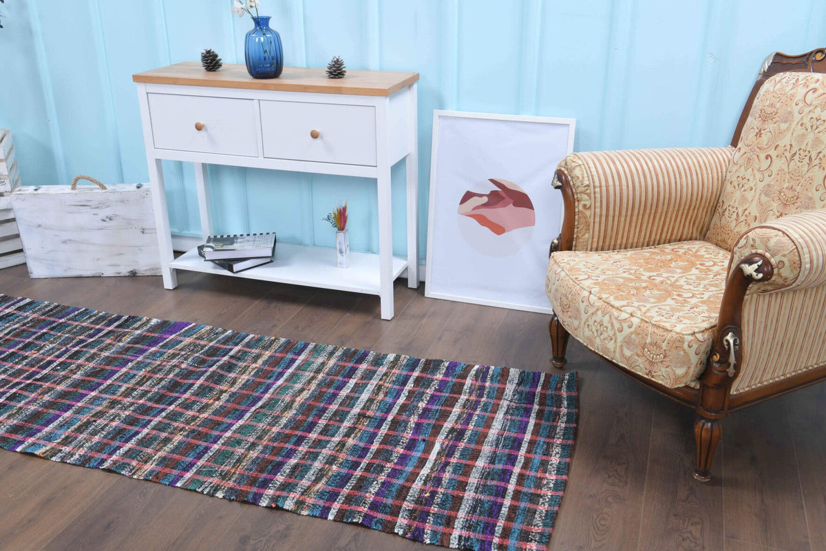 Nomadic Turkish Vintage Kilim Runner Rug