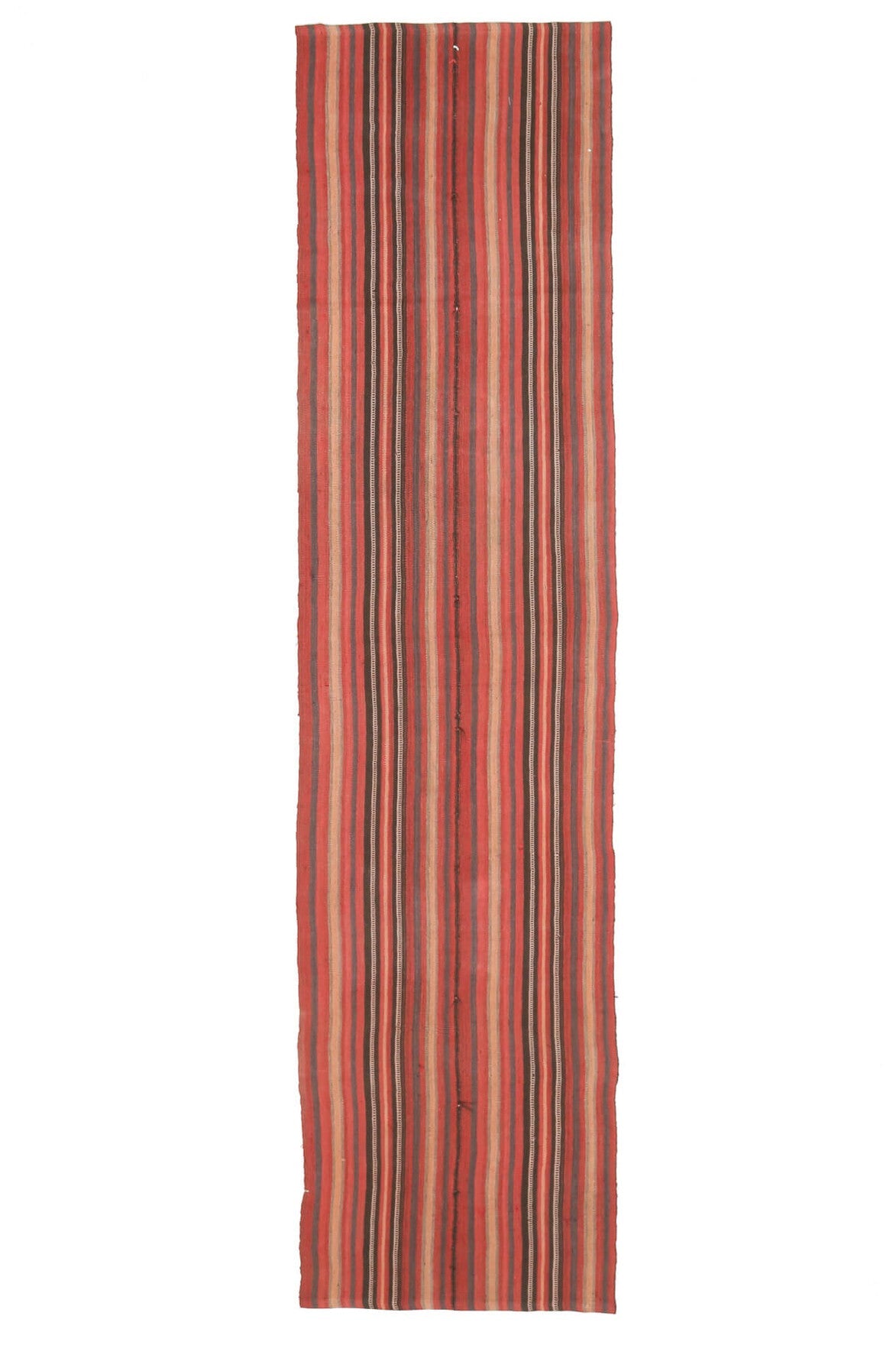 El yapımı vintage yolluk 76x310 cm çizgili desenli yün - farklı açıdan görünüm