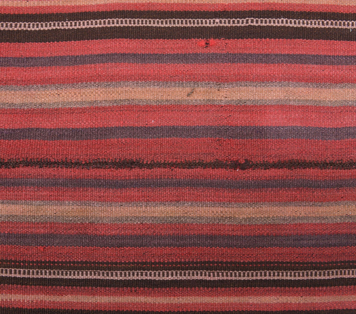 El yapımı vintage yolluk 76x310 cm çizgili desenli yün - kenar ve saçak detayı