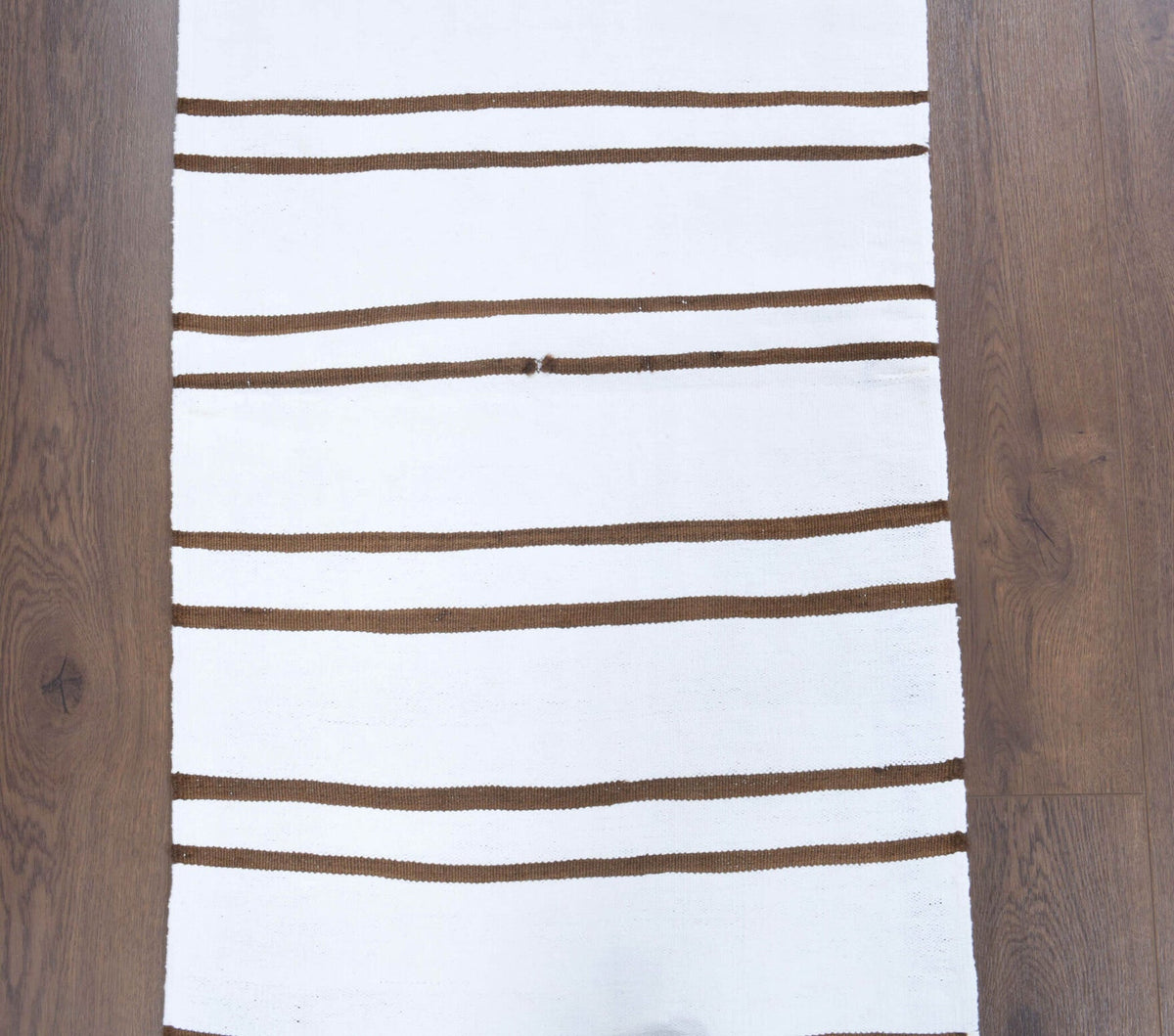 El yapımı vintage yolluk 61x254 cm çizgili desenli yün - detay görünümü