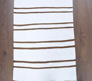 El yapımı vintage yolluk 61x254 cm çizgili desenli yün - detay görünümü