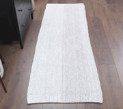 El yapımı vintage yolluk 74x226 cm düz desenli yün - detay görünümü
