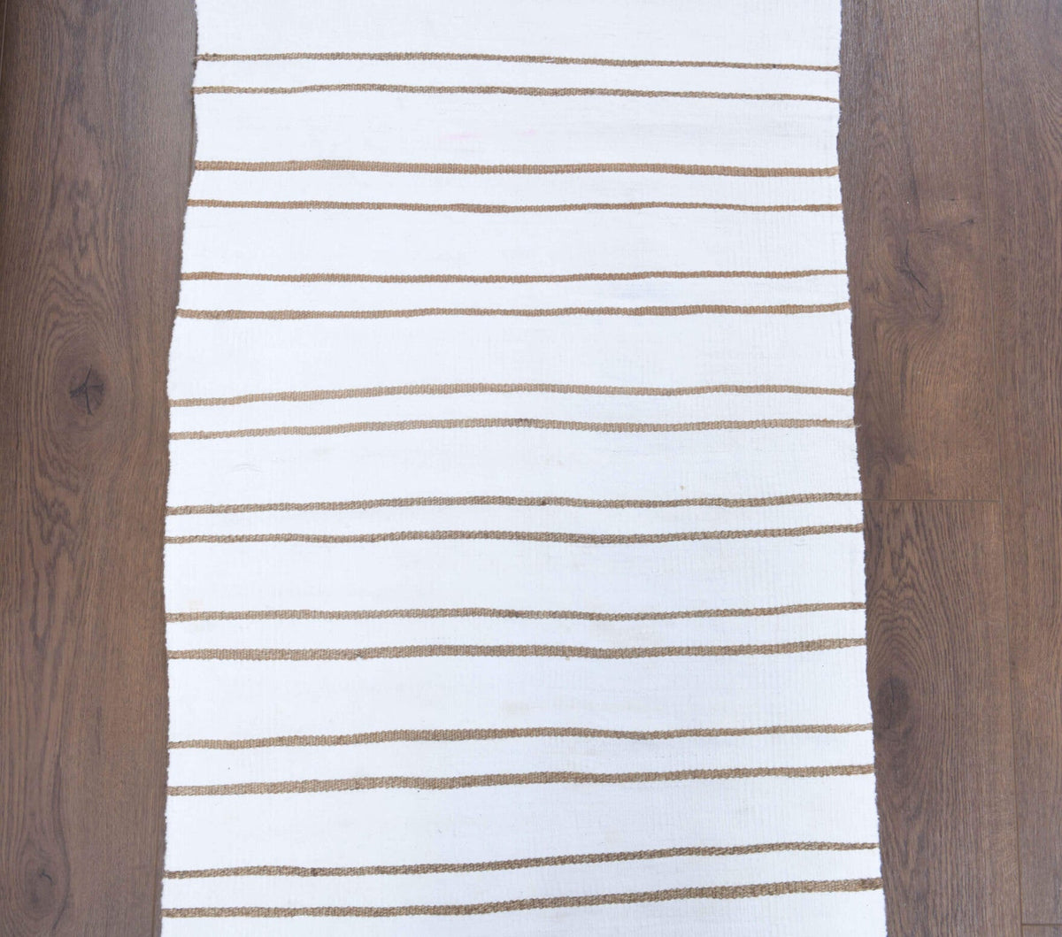 El yapımı vintage yolluk 61x216 cm çizgili desenli yün - detay görünümü