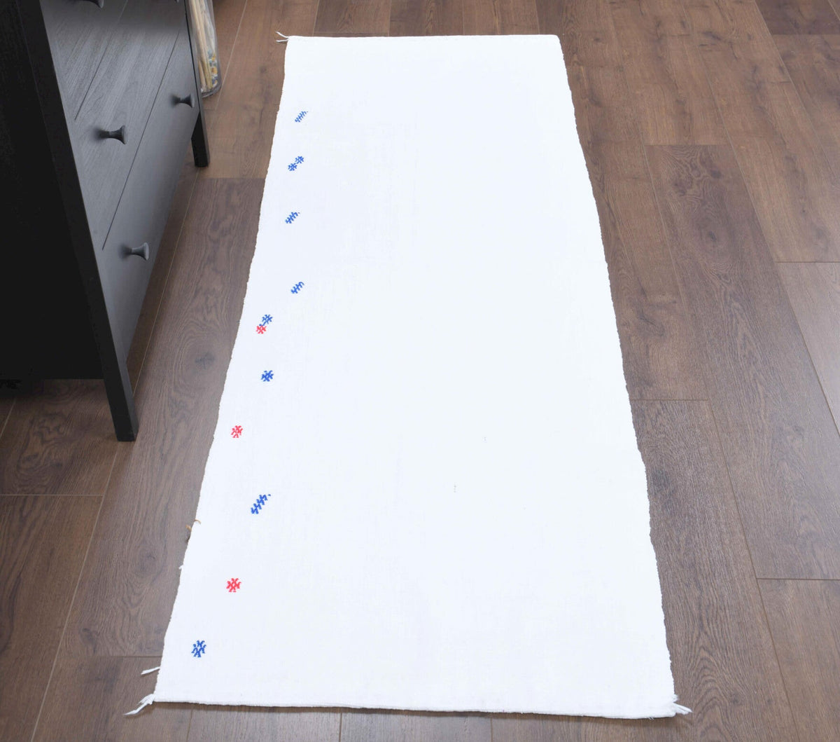 El yapımı vintage yolluk 66x193 cm düz desenli yün - açık alan görünümü