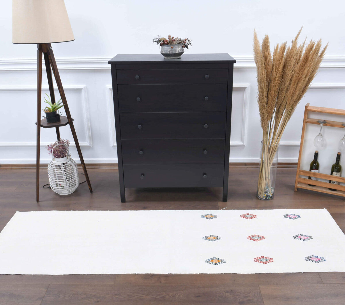 Ikat Vintage Kilim Runner Rug
