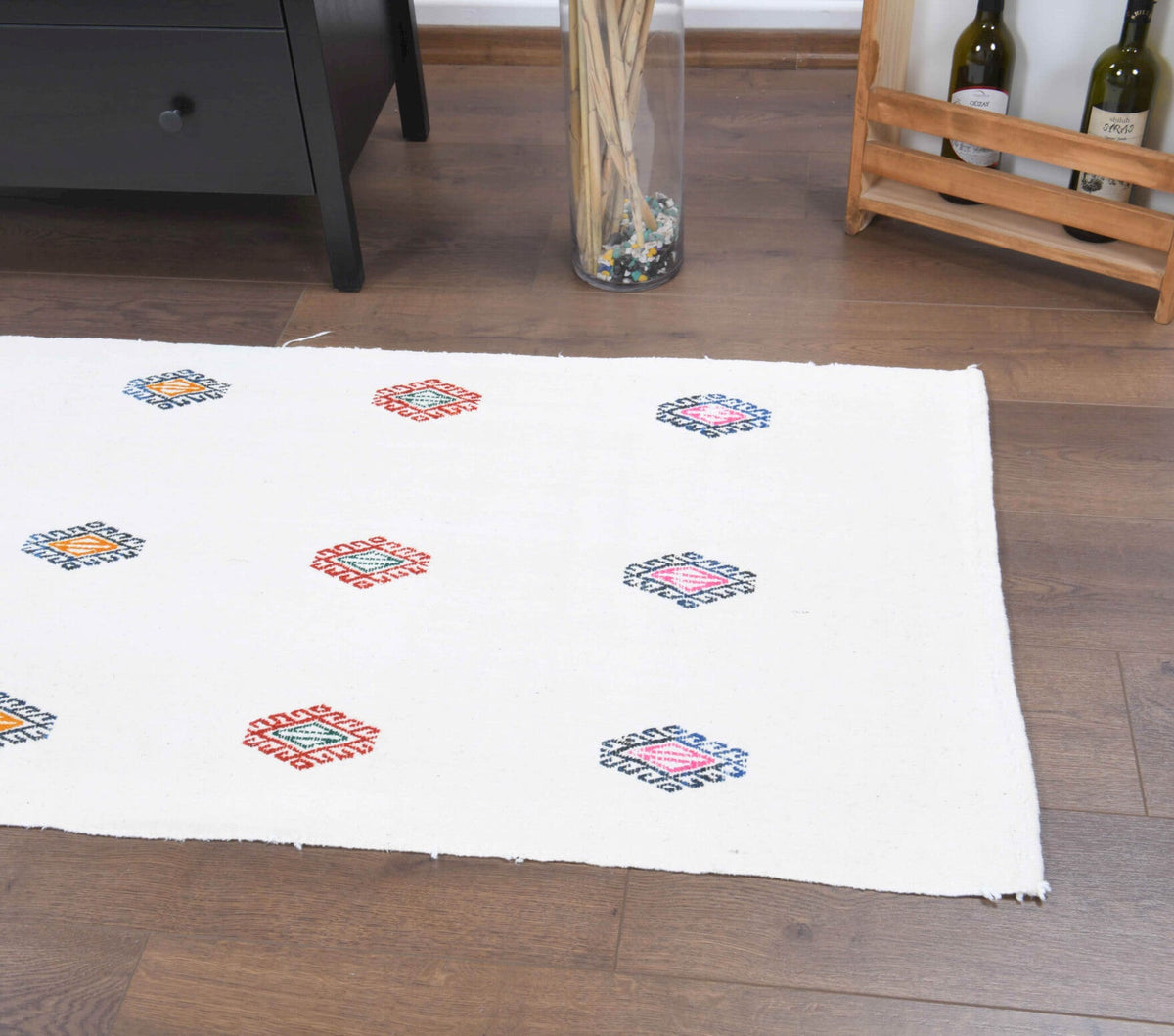 Ikat Vintage Kilim Runner Rug