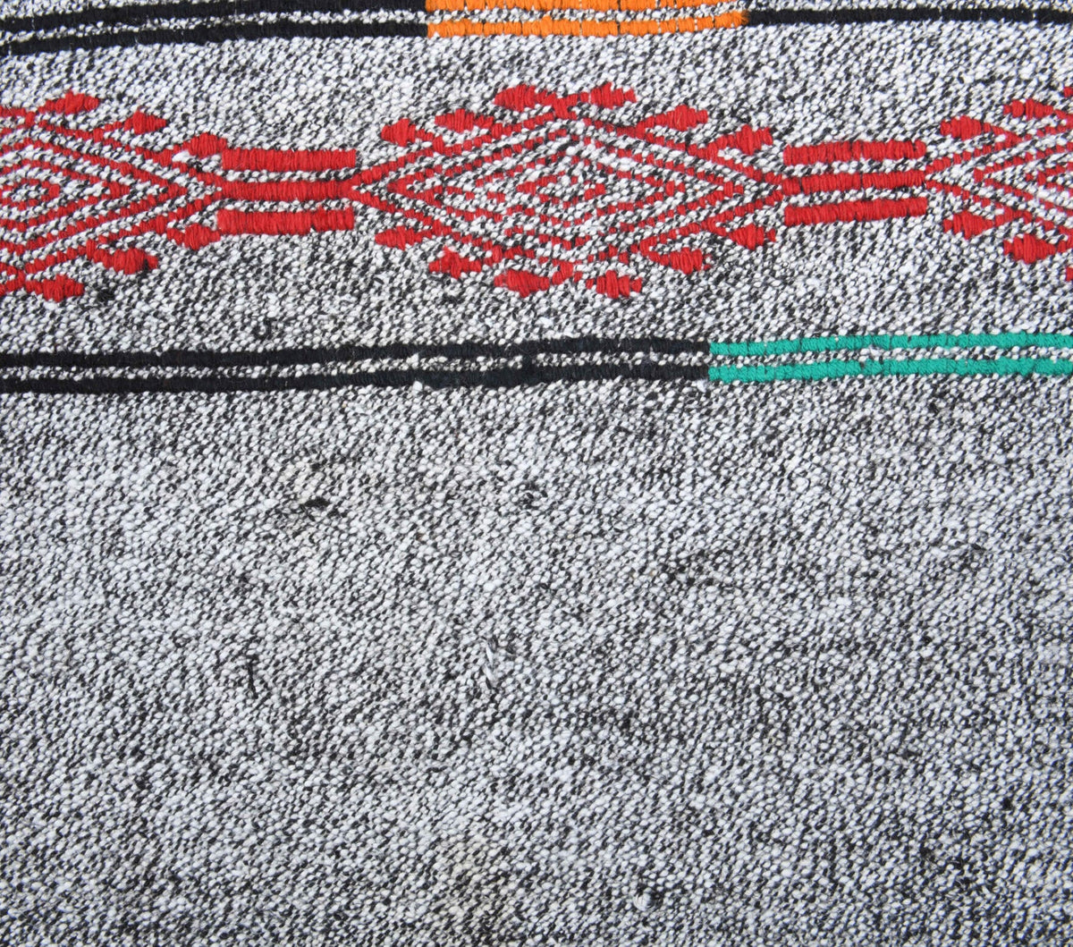 Gray Ethnic Vintage Kilim Runner Rug