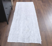 El yapımı vintage yolluk 81x213 cm kilim desenli yün - detay görünümü