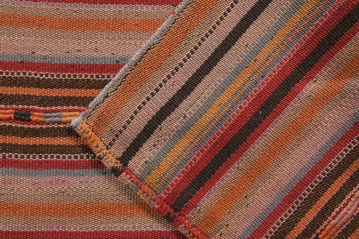 El yapımı vintage yolluk 51x218 cm çizgili desenli yün - desen detayı
